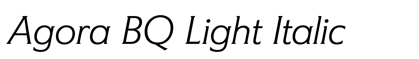 Agora BQ Light Italic
